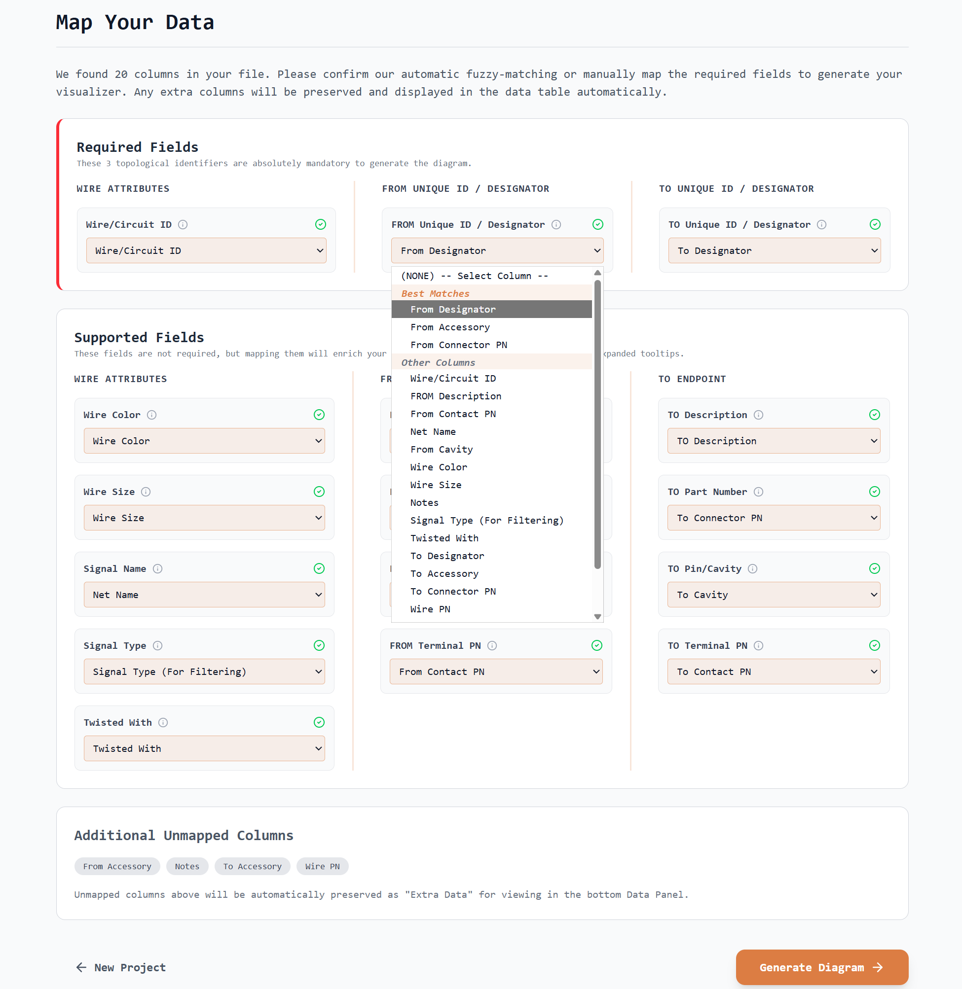 Data mapping interface